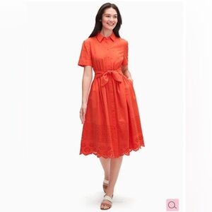 Kate spade eyelet tie waist shirt dress size Large